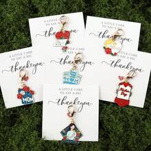 6pcs Mother's Day Gifts From Daughter Son For Mom Birthday Mother's Day Thankyou Gifts Mom Keychain Mother Keyring With Thank You Personalized Note - Multicolor - View 1