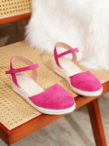 Sandal đế xuồng bằng dây thừng màu mơ, thoải mái, chống trơn trượt dành cho nữ, thích hợp cho kỳ nghỉ xuân và hè. - Màu Hồng Tươi - Xem 5
