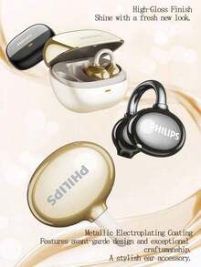 Philips TAT3469 Bluetooth Headphones Ear Clip Open Wireless Noise Reduction Ear Buds Long Battery Life 360°Surround Sound Technology Bone Conduction Air Earphones Clear Call Sport PHILIPS Headset - View 2