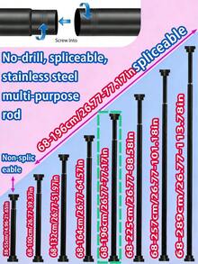 [Hot Selling] Extra Long Stainless Steel Curtain Rod, Shower Curtain Rod, Curtain Rod, Wardrobe Hanging Rod, Extendable Rod, Laundry Drying Rod, Hanging Rod, Bracket, Kitchen Organizer Rod, Curtain Rod, Adjustable Length, Shower Curtain Rod, Extendable Rod For Kitchen Bathroom Cabinet Shoe Rack, Adjustable Stainless Steel Drying Rack, Extendable Bathroom Towel Rod, Drying Rack, Curtain Bar Closet Hanging Rod, Extendable Shower Curtain Bar Balcony Railing, Suitable For Curtains, Doors And Bedroom Storage. - Multicolor - View 16