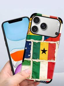 1pc Vintage American & British Flag Print Phone Case, Creative Retro Faux Leather UV Printing Striped Flag Pattern Protective Soft Cover Compatible With Apple 17 Pro Max/16 Pro Max/12 Pro/13/14 Plus/15 Pro Max/16 Pro Max/11/13 Pro, Holiday Gift - Multicolor - View 8