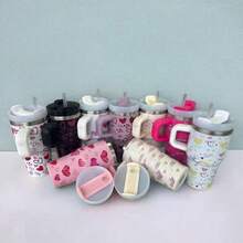 600ml Thermal Mug With Handle, Lid And Straw – Flower Print 1866-600ml - 隨機的 - 查看 4