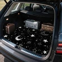 1 Piece Star, Sun, And Moon Style Design Car Trunk Mat - Suitable For Most Vehicles, Durable And Easy To Clean, Enhances Interior Space, Car Trunk Mat, Vehicle Storage Solution, Elegant Car Accessory, High-Quality Material, Interior Space Enhancer, Non-Slip Floor Mat, Vehicle Cargo Mat, Car Floor Liner, Decorative Trunk Mat, Pet-Themed Car Decoration, Non-Slip Structure, Easy-To-Clean Surface - A - Xem 3