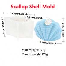 Moule en silicone pour coquillages 3D, thème océanique naturel pour bougies en cire de soja, plâtre, artisanat en résine, décoration d'intérieur élégante, cadeau - Un-blanc - Voir 8