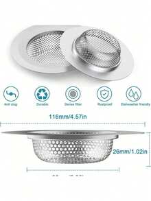 2/6 pezzi Filtro per lavandino in acciaio inossidabile per lavello da cucina, copertura per scarico del bagno, decorazione per la casa e il bagno, decorazione autunnale, ritorno a scuola - Multicolore - Visualizzare 9