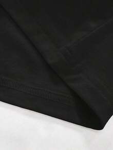 Camiseta de manga corta con estampado bordado a mano para hombres, adecuada para uso diario en primavera y verano - Negro - Ver 5