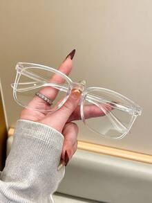1/3Pcs Leopard Print Bohemian Oversized Square Glasses, PC Clear Lens Eyewear For Daily Streetwear Travel Party, Fashion Decorative Glasses For Women, Ideal Gift For Valentine's Day Mother's Day Graduation Season - Multicolor - View 9