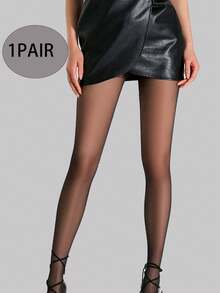 6 Pairs Fashionable Sexy 20D Sheer Pantyhose For Women, Soft & See-Through - Black - View 15