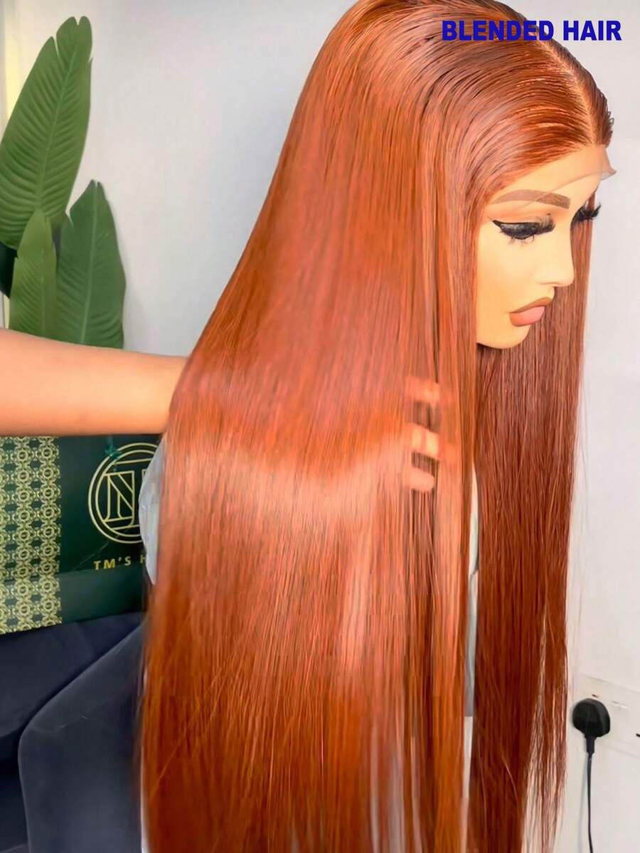 13x4 Transparent Lace Front Wig Human Frontal Hair 613 Blonde 200 Density Skinlike HD Full Lace Frontal Wigs Blended Hair Pre Plucked Bleached Knots Straight Wig 28 Inch - S350 - View 1