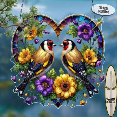 2D Flat - A 2D Acrylic Bird-Shaped Sun Catcher For Hanging In Windows, Gifted To For My Brother, Featuring Animal And Bird Decorations. It Makes A Perfect Housewarming Gift For Window Gardens, Porches, Bedrooms, Offices, Home Decor