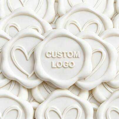 200 PCS/Set Flower Shaped Wax Seals Stickers, Custom Logo Wax Sticker, Handmade Wax Seal Stickers For Wedding Invitation, Self-Adhesive Envelope Wax Stickers