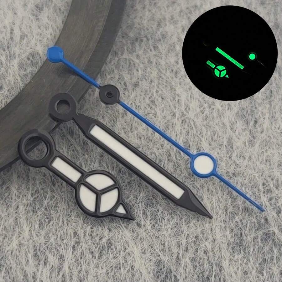 High-Quality NH35 Clock Hands, Rose Gold Plated Clock Hands For NH35/NH36/4R/7S Movement Watches, JBB1 Green/Blue Luminous Pointers - 12 - 查看 1
