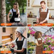 1-Piece Korean-Style Women's Apron Nail Salons, Kitchens, Coffee Shops, Workwear, Home Cooking, And Cleaning, Sleeveless Apron - 杏 - 查看 6