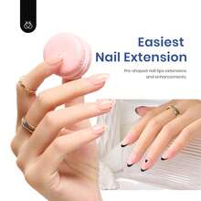 Beetles Gel Nail Kit Short Almond Gift Spree Easy DIY Extension Set Gift For Women - Short Almond 240pcs (Clear Kit) - View 3