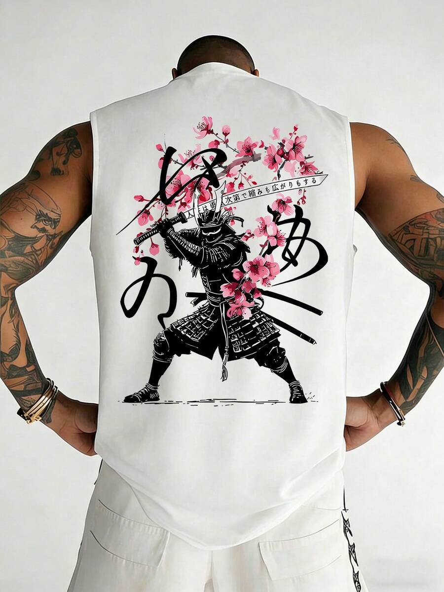 酷炫 | 日本武士美学与东方禅意印花男士背心，简约时尚休闲日常装