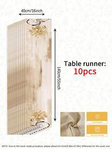 1/4/5/6/7pcs Vintage Style Floral Design Decoration Set, Living Room/Bedroom/Dining Room Decor, Linen-Like Material, Multi-Size Options, Dining Table Decor, Fireplace Mantel Scarf, Placemats, Coasters, Home Decor - Mocha Brown - View 14
