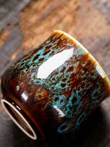 1个热销裂纹釉陶瓷拿铁咖啡杯，小号150毫升水杯，创意个人浓缩咖啡杯，冲洗杯，毕业/家庭聚会杯，情侣杯，中式茶具套装 - 彩色 - 查看 4