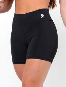 Fitness Tank Top Set (Spars) In Polyamide + High-Waisted Blackout Shorts (Zero Transparency) - Slim Blue - Blue Tank Top + Black Shorts - View 6