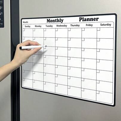 1pc Refrigerator Magnet Memo Board, Easy To Clean, Attachable To Fridge, Suitable For Home, Kitchen, Office Reminders, Notes, Checklists And Menus, Also For Family Planning, To-Do Lists, Shopping Lists And Christmas