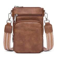 Small Crossbody Bags For Women PU Leather Cell Phone Purse Wallet With Adjustable Guitar Strap Small PU Leather - 茲布朗 - 查看 1