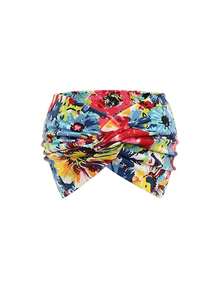 1/4pcs European And American Cashew Flower Hair Bands, Flower-Print Hair Accessories, Sporty Running Bohemian Face And Makeup Hair Ties With Crossed Wide Edges, Women's Hair Accessories Summer Headband Sport Sweatband,Holiday,Travel - Multicolor - View 12