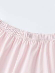 Annil Children's Striped Color-Blocked Knitted Short-Sleeved Trousers Set For Boys And Girls, Suitable For Both Home And Outdoor Wear, New Summer Style. - Porcelain Powder - View 5