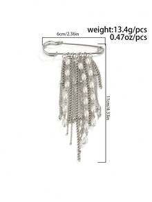 1pc Bohemian Geometric Irregular Faux Pearl Chain Brooch, Elegant Luxurious Daily Casual Wear, Party, Date, Women's Festival Birthday Versatile Jewelry Gift - Brooch - View 4