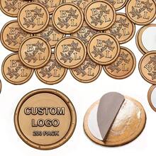 200 PCS/Set Round Shaped Wax Seals Stickers, Custom Logo Wax Sticker, Handmade Wax Seal Stickers For Wedding Invitation, Self-Adhesive Envelope Wax Stickers - Round - View 2