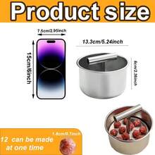 Stainless Steel Meatball Maker - Reusable Round Metal Mold Press For Homemade Meatballs, No Electricity Needed, Easy To Use Kitchen Tool For Perfect Meatball Shaping, Meatball Press, Manual Food Preparation, Stylish Kitchen Gadget, Durable Kitchen Accessory - Silver - View 2