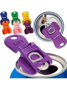 6pcs Colorful Easy Pull Tab Can Openers And Leak-Proof Drink Lids - Single-Handed Can Openers And Reusable Beer, Soda And Aluminum Can Protectors - View 2