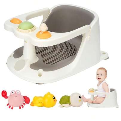 Baby Bath Seat 6 Months+ Child Bath Tub Non-Slip Baby Bath Chair With Toys