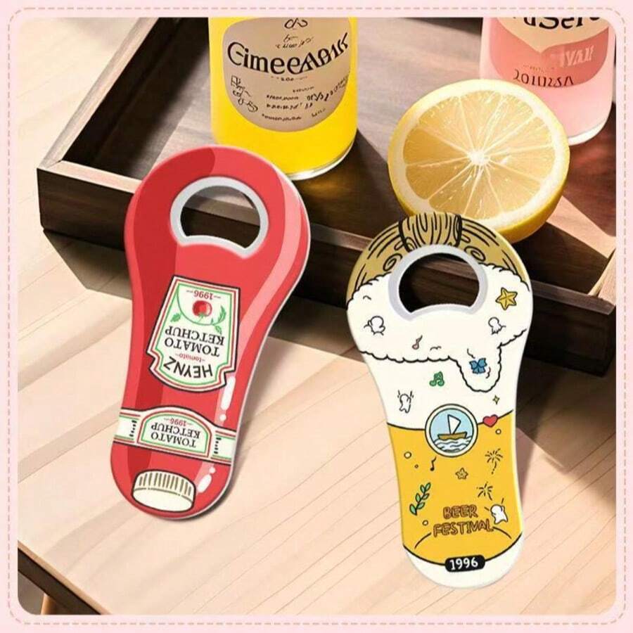 1个创意可爱高品质磁性开瓶器，多功能手动开瓶器，适用于厨房、餐厅、派对和其他场合 - 查看 1