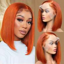 13x4 Glueless Straight Bob Wig Pre Cut Transparent Lace Front Human Blended Hair Wigs Pre Plucked Natural Hairline 180% Density Short Hair Wigs 6-16 Inch(Blended Wigs-A Mix Of Human Blended Hair And Synthetic)Wigs Human Blended Hair/Women's Human Blended Hair Wig/Human Blended Hair Lace Front Wigs/Wigs Glueless/Bleached Knots/Pre Plucked/Lace Wig/Upgrade Your Look/Confidence Boost/Perfect Gift - S350 - View 6