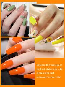 GAVY 9件套经典流行美甲凝胶指甲油套装，棕色/柠檬黄/绿色等，专业美甲，新手必备，春夏美甲 - 彩色 - 查看 9