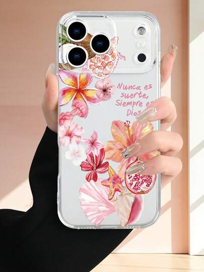 פרחים טרופיים בצבעי מים, יצורי ים וציטוט ספרדי בהתאמה אישית, מודפס בצורה מושלמת עם חומר שקוף, עיצוב יצירתי ונמכר חם, כיסוי טלפון נייד מותאם אישית וכיפי תואם לאייפון 17/17Pro/17Pro Max, 16,15,14,13, 12, 11 פלוס/פרו מקס וסדרות אחרות, ותואם לסדרות גלקסי S/A ועוד, מתנה לפסחא, קישוט לחג המולד ולייל כל הקדושים/מתנה ליום הולדת, חברה, בן זוג, חבר או לעצמך.