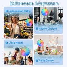 16 Inch Color Prize Wheel, 10 Slots Roulette Spinning Game Wheel With Height Adjustable Metal Stand, Dry Erase Marker And Eraser, Tabletop Roulette Spinner Of Fortune For Party Carnival Trade Show - A - View 10