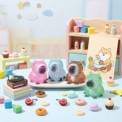 1个闪光水鼠慢回弹减压玩具：可爱透明闪光水鼠慢回弹玩具，柔软且回弹缓慢，适合青少年和成人，是桌面玩耍和缓解焦虑的理想选择。