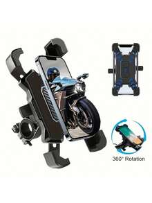 Black Military-Grade Drop Protection Handlebar Phone Mount Heavy-Duty PVC Bicycle Phone Holder Suitable For Electric Bikes Motorcycles Mountain Bikes Features Non-Slip Hands-Free Design Compatible With Smartphones And Tablets Motorcycle Accessory Sturdy Structure Rugged Industrial Design Spring Gift - Multicolor - View 7