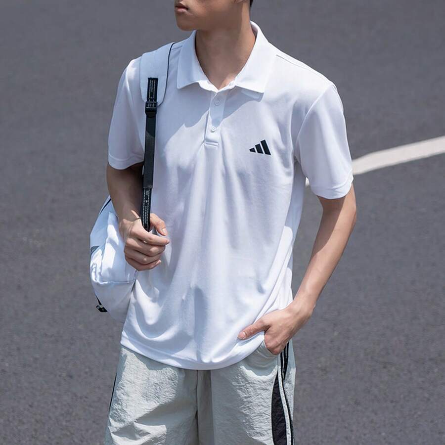 Adidas Men's 2026 Summer New Arrival Tennis Quick-Dry Solid Color Tennis Sports Collar Short-Sleeve Polo Shirt Top HR8729 - trắng - Xem 1