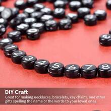 1000pcs 26 Pcs English Alphabet Bracelet Jewelry Making Kit, With Elastic String - Black Letter Set - View 3