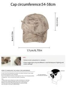 Mũ lưỡi trai vành dài kiểu hip hop rằn ri bạc màu, mũ snapback in họa tiết da báo phong cách đường phố cổ điển Mỹ, mũ cá tính, đa năng bảo vệ da khỏi ánh nắng mùa hè, mũ lưỡi trai cỡ lớn thêu chữ bạc màu, phù hợp với khuôn mặt nhỏ. - Lỗ ngụy trang - Xem 5