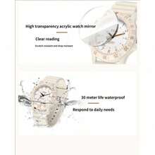 FILA户外风格硅胶石英表，50毫米大表盘，30米防水，学生情侣运动腕表 - 均碼 - 查看 4