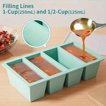 1pc Silicone  Tray With Lid - Durable Kitchen Storage For Soups, Broths And Sauces - Stackable Food Prep Container - Multicolor - View 8