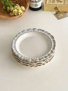 陶瓷花卉骨瓷盘，法式复古甜点盘，水果盘，蛋糕盘，家用餐具 - 彩色 - 查看 8