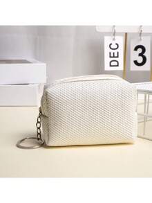 Túi đựng son môi nhỏ bằng da PU có khóa kéo, túi đựng tiền xu du lịch, túi đựng băng vệ sinh, túi đựng đồ dùng vệ sinh cá nhân du lịch, ví đựng tiền xu, hộp đựng mỹ phẩm. - Nhiều màu - Xem 5