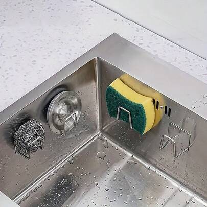 Bộ 2/4 món đồ dùng nhà bếp và phòng tắm bằng thép không gỉ, giá đỡ miếng bọt biển tự dính, giá phơi bát đĩa, giá đựng miếng cọ rửa. Chống thấm nước và chống gỉ, không cần khoan. Thích hợp cho bồn rửa nhà bếp, tủ bếp. Món quà tuyệt vời cho Lễ Phục Sinh, Ngày của Mẹ, giá đựng đồ nhà bếp đa năng.