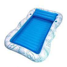 Inflatable Floating Bed, Sunbathing Pool Inflatable Mat Lounger, Floating Raft For Water Rest, Large Beach Sunbathing Floating Bed With Pillow, Sunbathing Floating Raft - 195CM - View 7