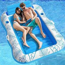 Inflatable Floating Bed, Sunbathing Pool Inflatable Mat Lounger, Floating Raft For Water Rest, Large Beach Sunbathing Floating Bed With Pillow, Sunbathing Floating Raft - 195CM - View 9