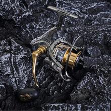 OKUMA Sea Fishing Spinning Wheel Fishing Reel 13+1BB Power Spinning Wheel Fishing Coil Metal Rocker Arm Wire Cup Shallow Spool Suitable For All Waters - Black - View 9