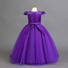 Tween Girl Floral Tulle Princess Dress, Girls Party Dress For Wedding, Birthday, Piano Recital, Evening Gown - Màu tím - Xem 4